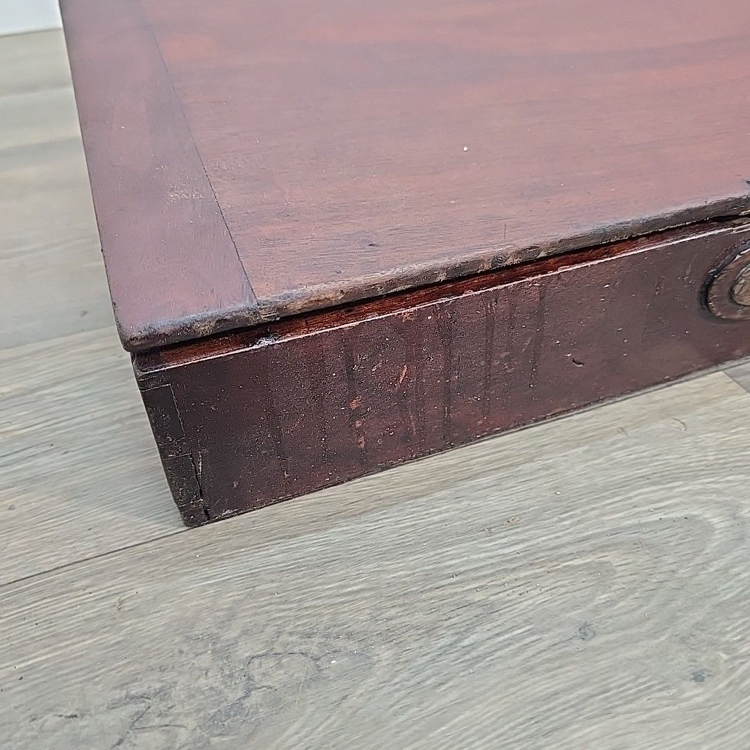 Antique Wooden Writing Slope Mahogany Lap Desk Storage Box Drawers Vintage photo vinterior