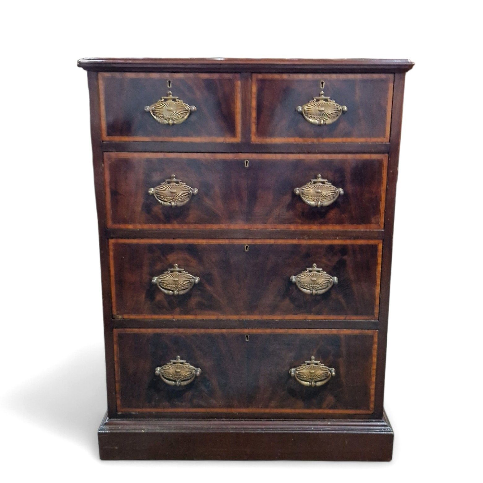 Antique Chest Of Drawers  Quality Victorian Inlaid Mahogany Chest Of 5 Drawers photo 650.0