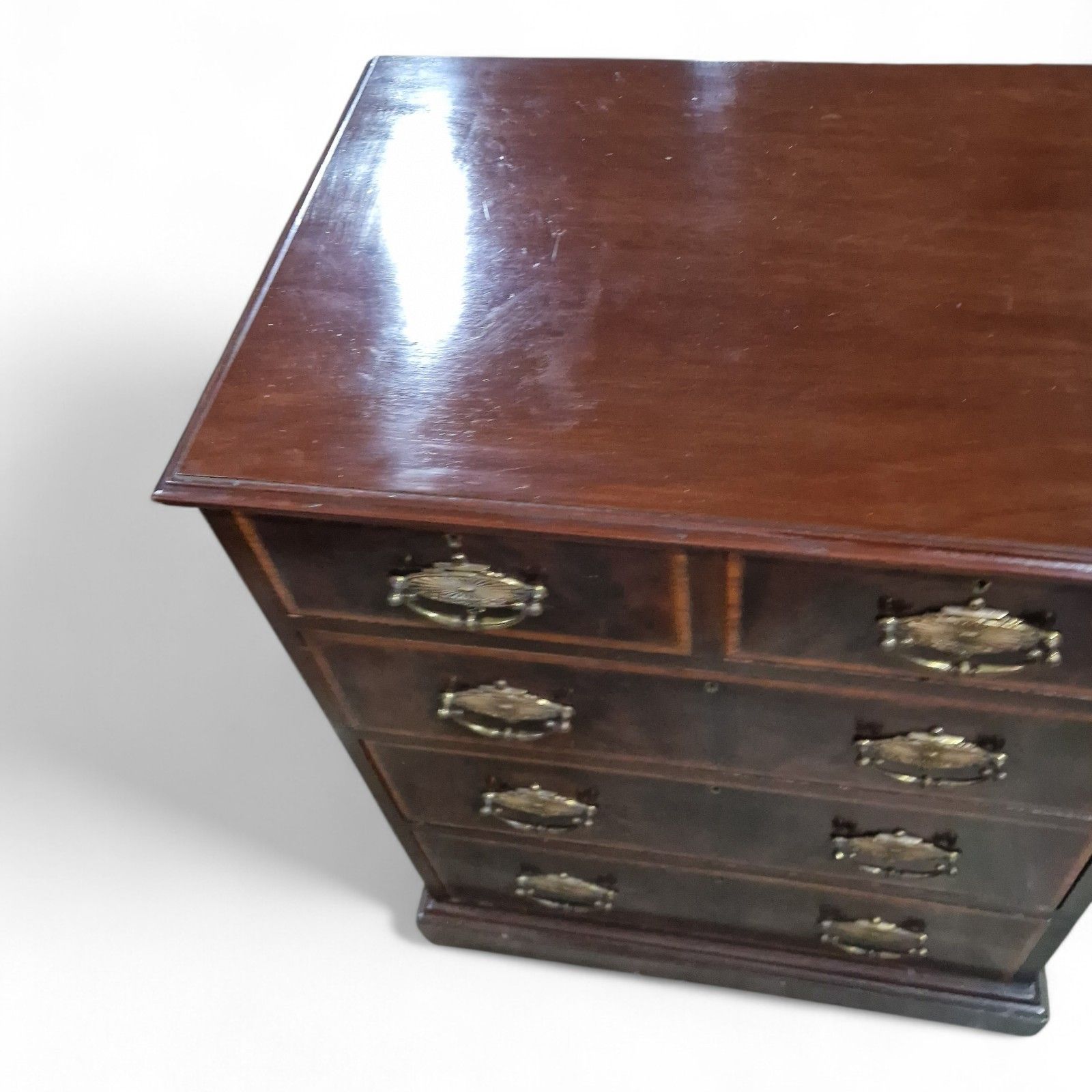 photo vinterior Antique Chest Of Drawers  Quality Victorian Inlaid Mahogany Chest Of 5 Drawers