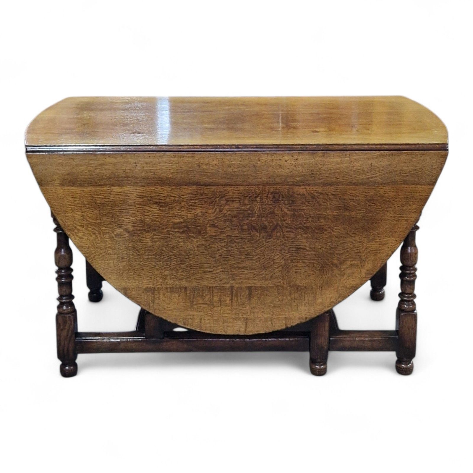Solid Oak Gateleg Dining Table + 6 Ladderback Chairs Set Titchmarsh And Goodwin photo vintage