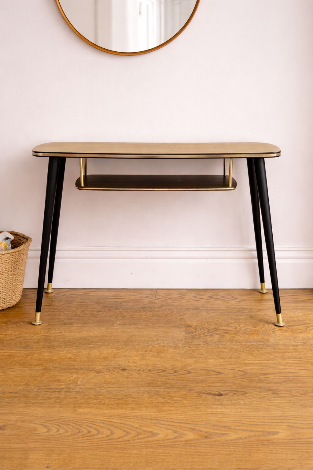Renovated 1960s Mid Century Modern Formica Coffee Table With Magazine Shelf photo furniture