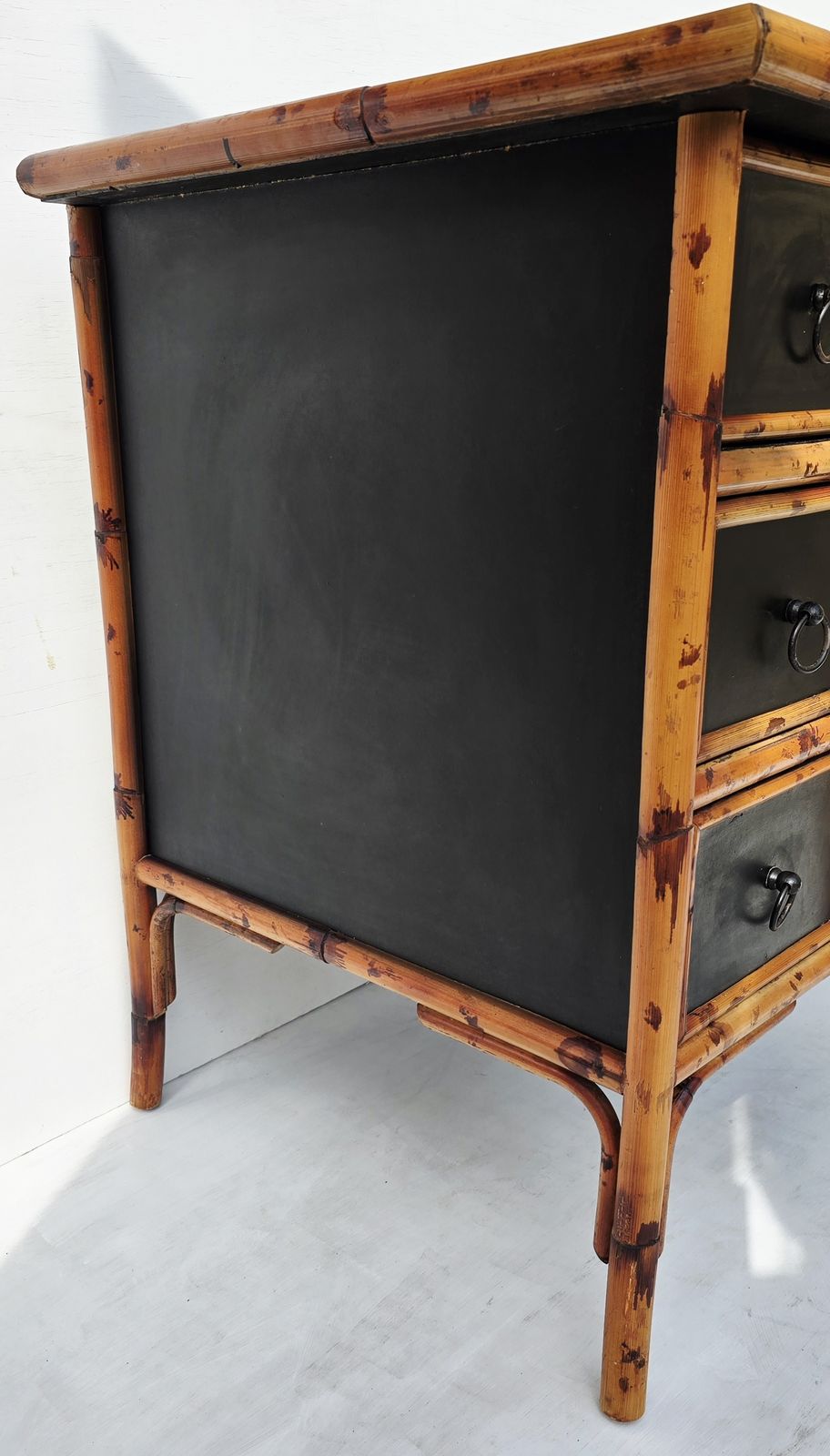 photo vinterior A Mid Century Chinese Chippendale Bamboo Writing Desk, Chinoiserie