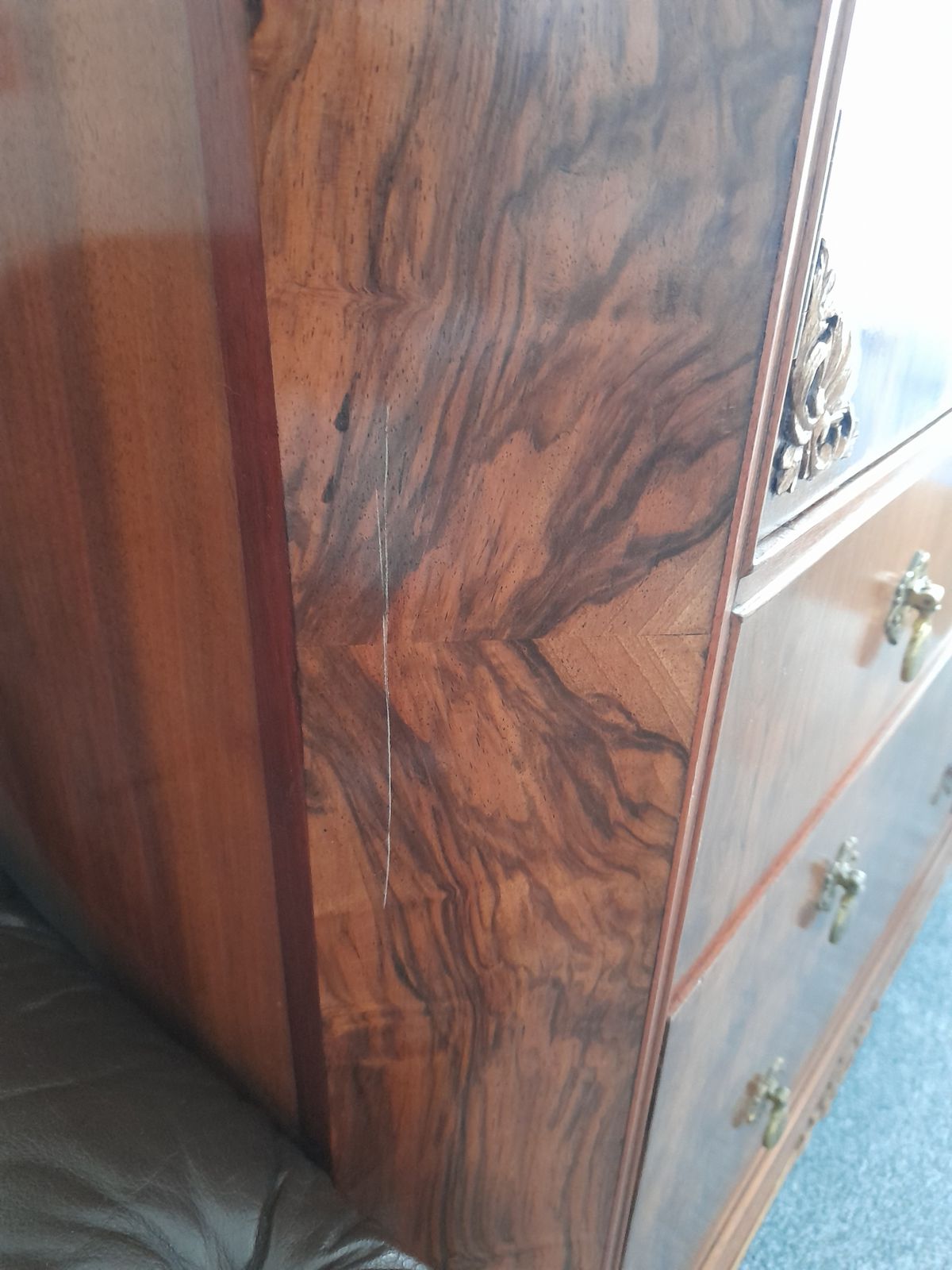 Antique Mahogany Cabinet/Tallboy, Beautiful Veneer Ca. 1890s photo 500.0