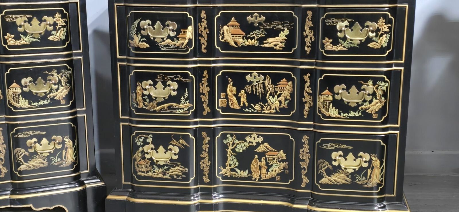photo for sale Wonderful Pair Chinoiserie Chests Of Drawers