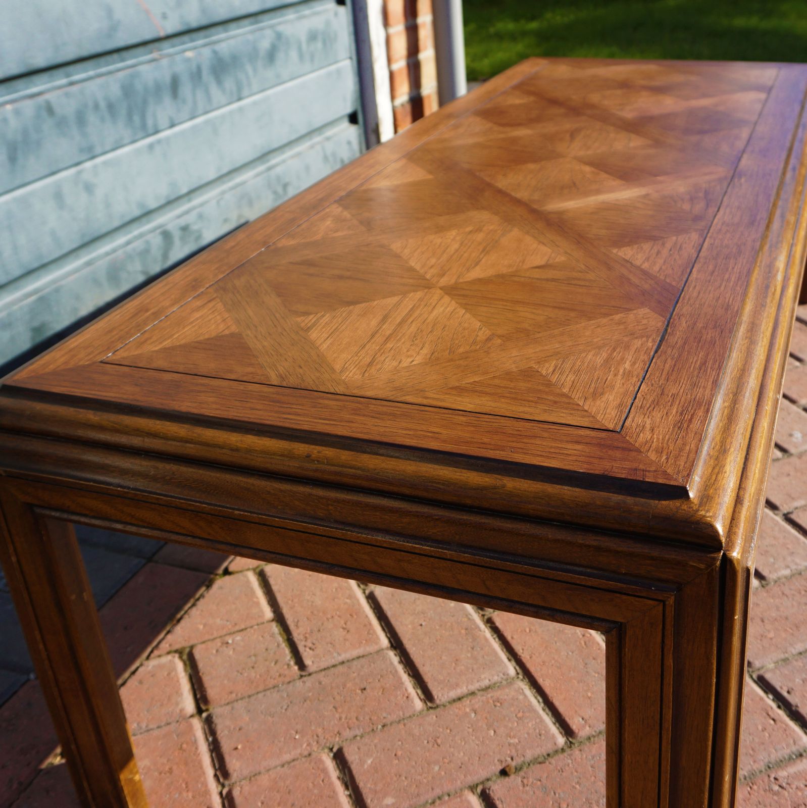 Lane Altivista Solid Cedar Wood Coffee Table Diamond Parquet Mid Century Refurbished photo for sale