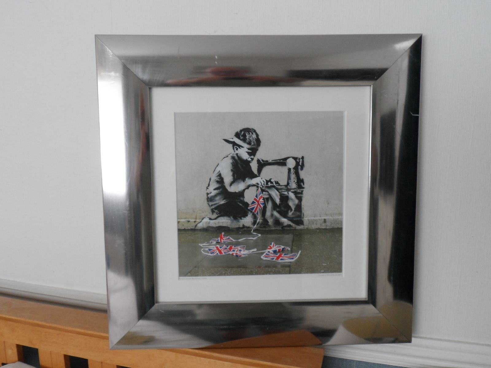 X3 Banksy Framed Art Graffic Street Photographic Prints photo for sale