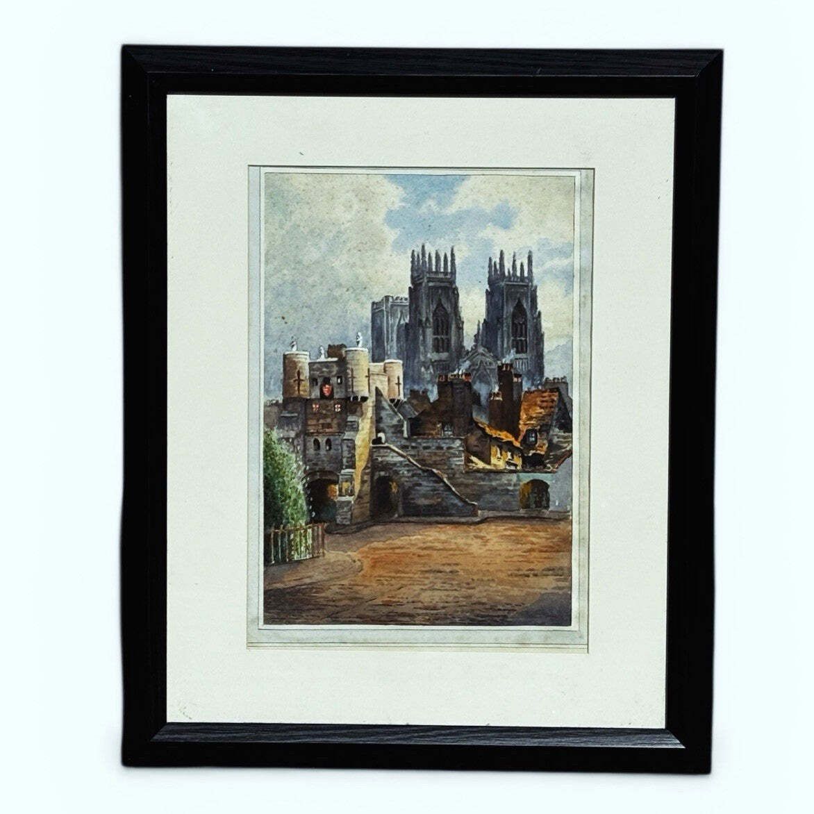 York Cathedral & Bootham Bar Original Watercolour By P Wood 1949