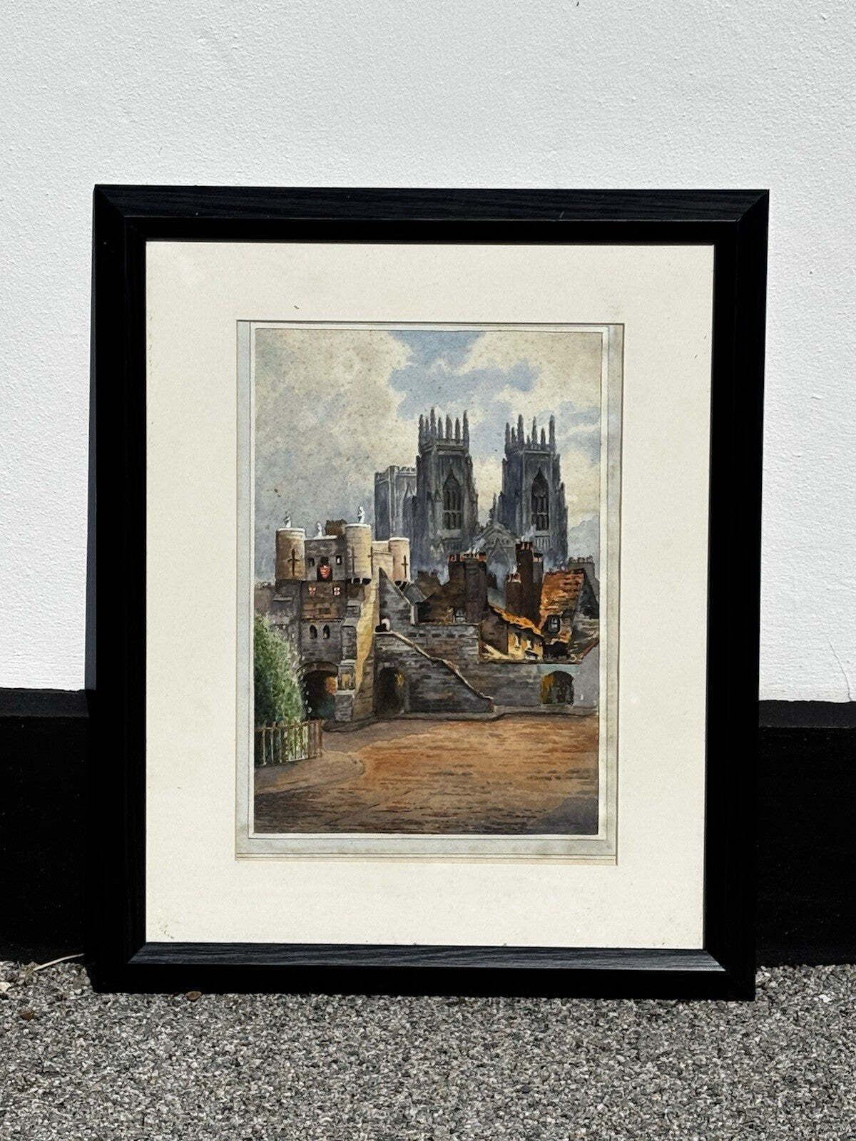 York Cathedral & Bootham Bar Original Watercolour By P Wood 1949 photo furniture