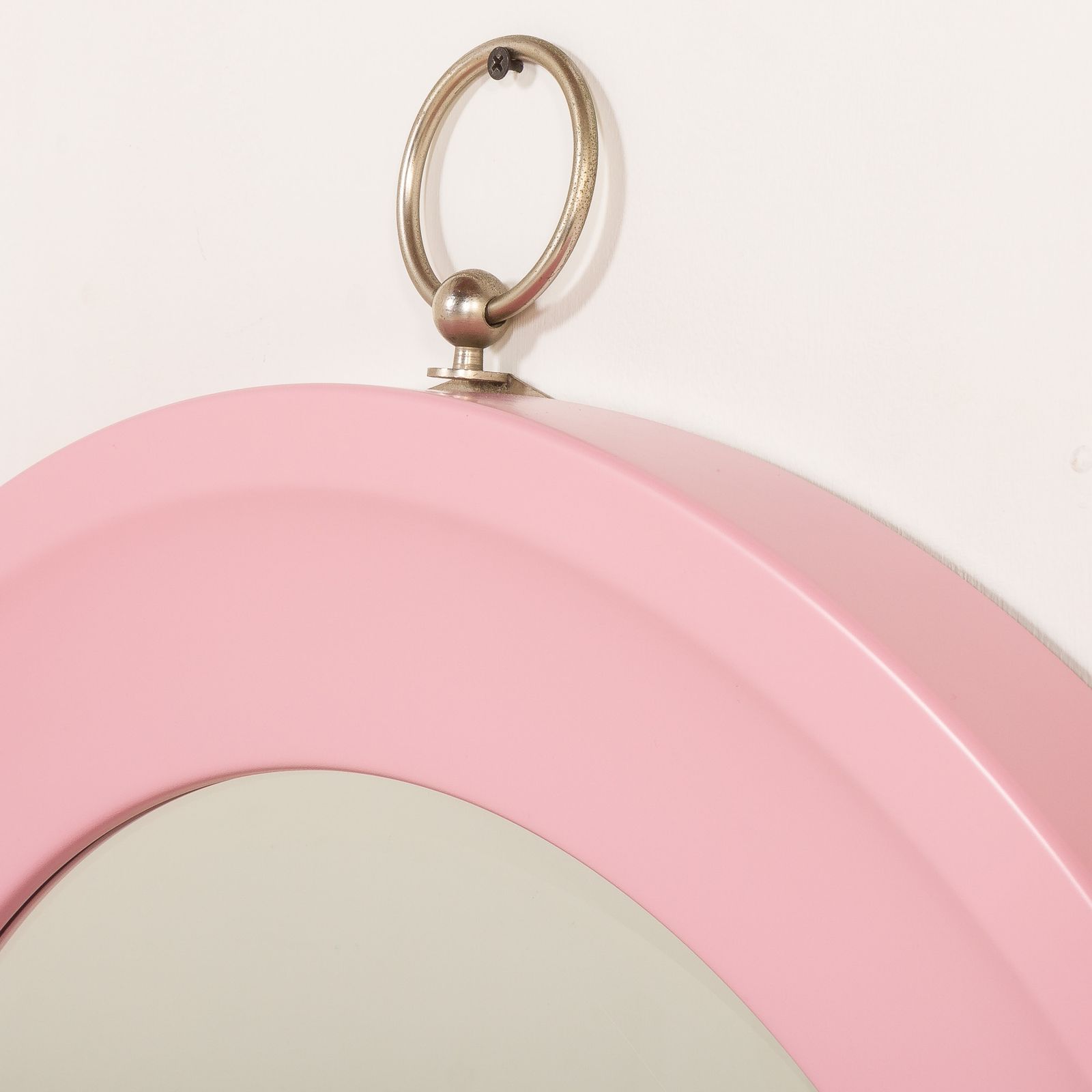 Italian Pink Mirror In The Style Of Artemide, 1970s photo for sale