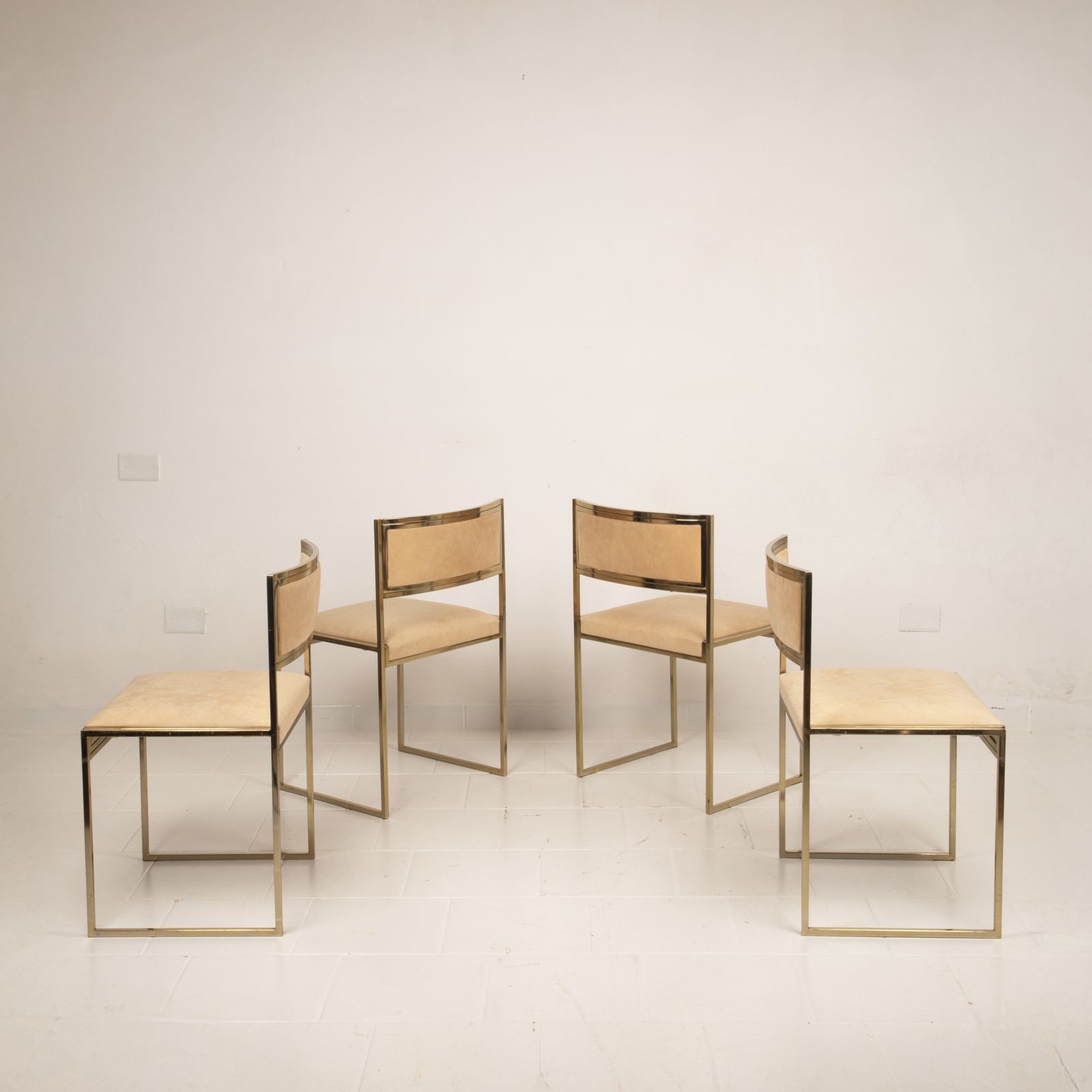 Sq Al Chairs By Willy Rizzo For Maison Willy Rizzo – Brass Version 1970