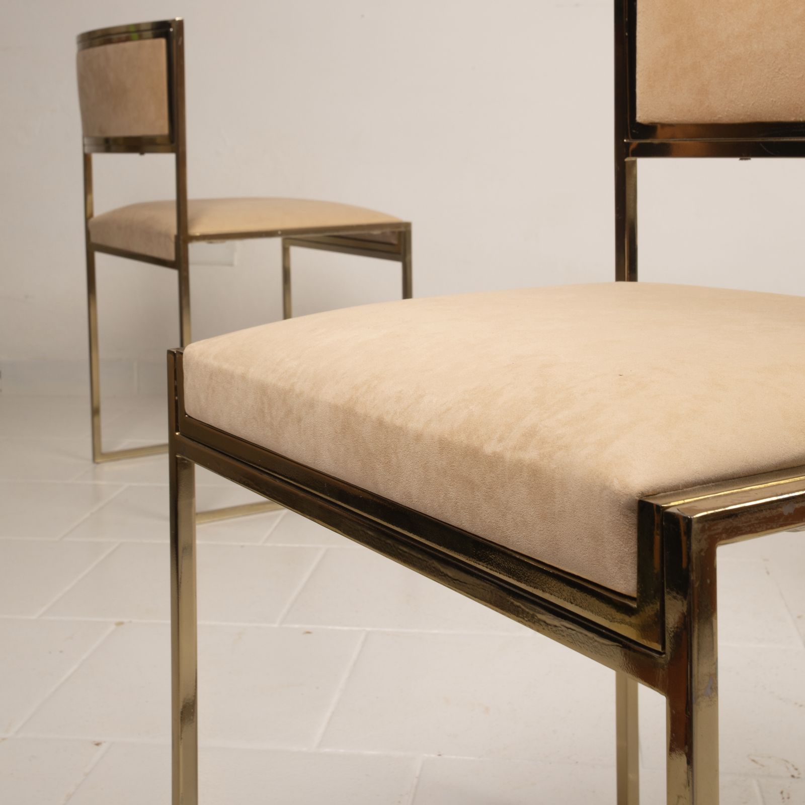 Sq Al Chairs By Willy Rizzo For Maison Willy Rizzo – Brass Version 1970 photo vinterior