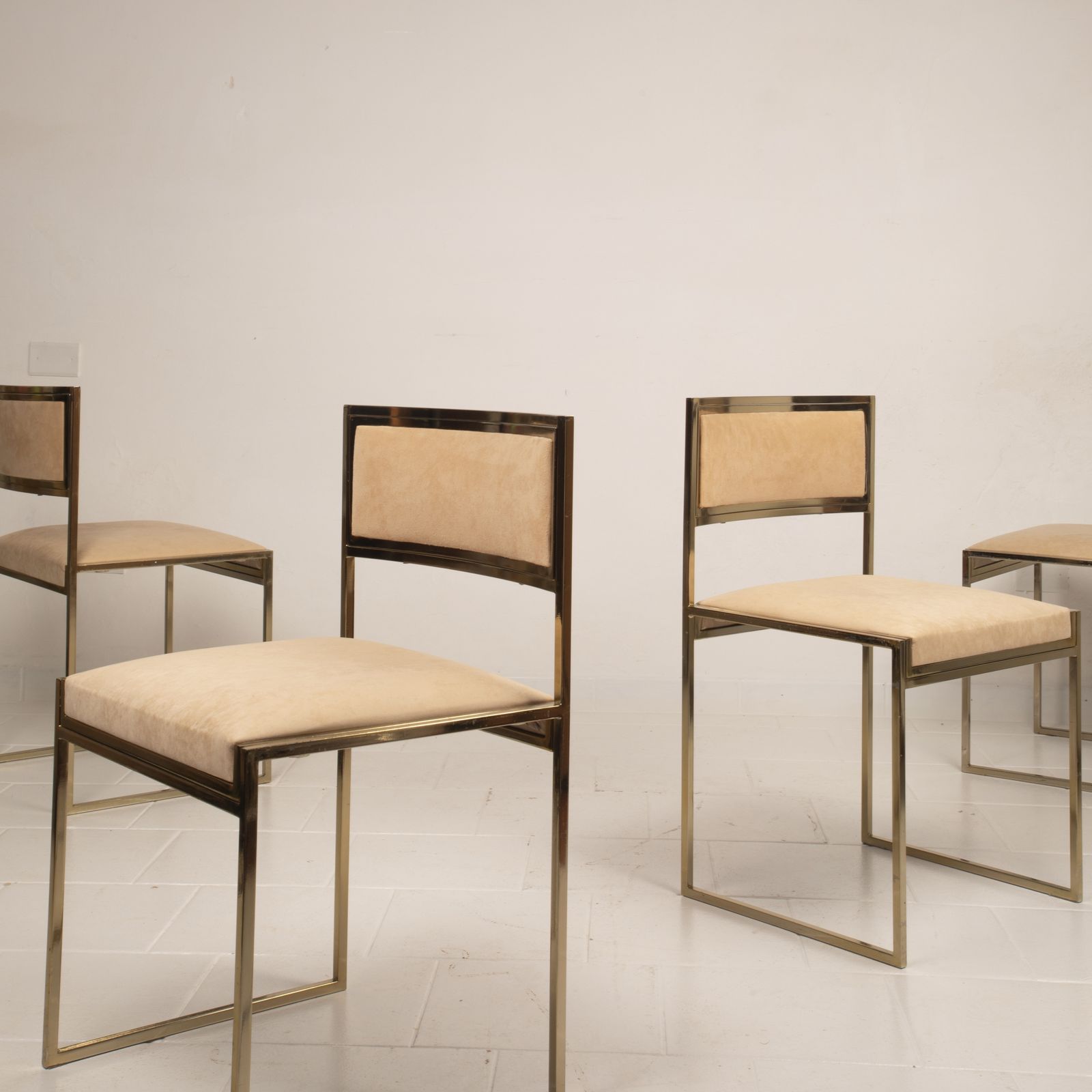 Sq Al Chairs By Willy Rizzo For Maison Willy Rizzo – Brass Version 1970 photo buy