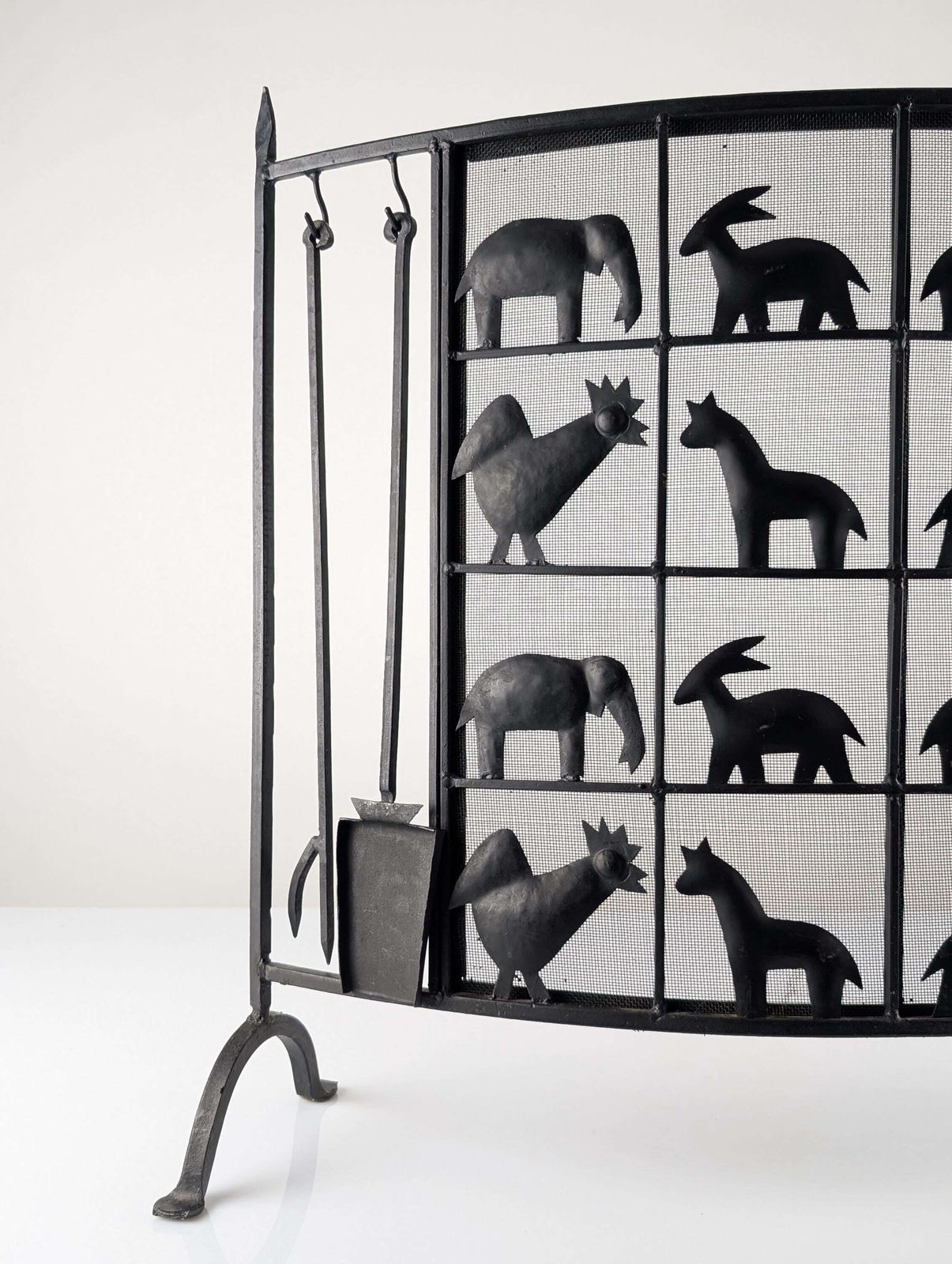 Wrought Iron Fireplace Screen From Atelier Marolles, France, 1950s photo Home Fixtures