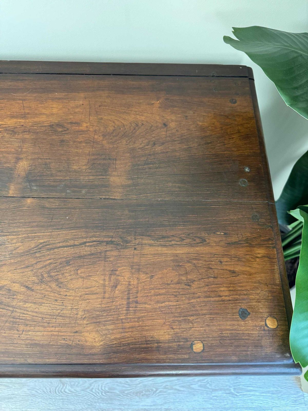 photo buy Solid Wood Rustic Dark Wood Antique Chest Of Drawers: Large 5 Drawer Dresser With Metal Handles
