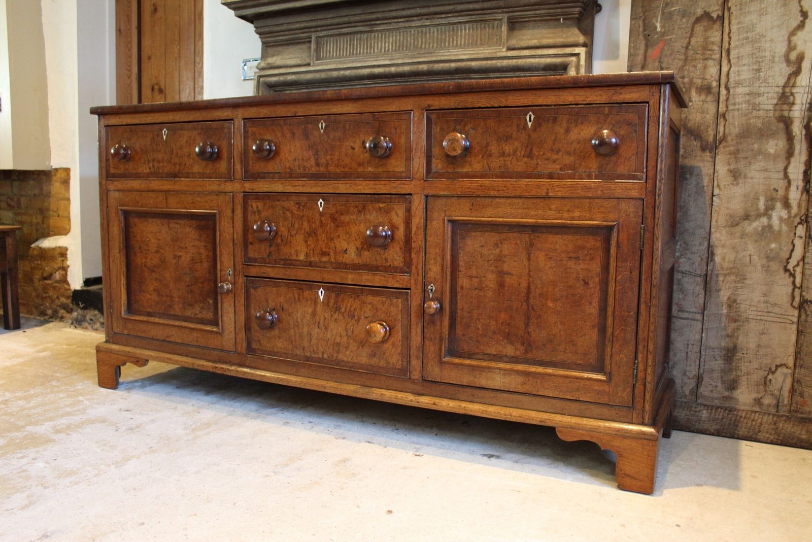 Dresser Rare Burr Oak George III Sideboard C1790