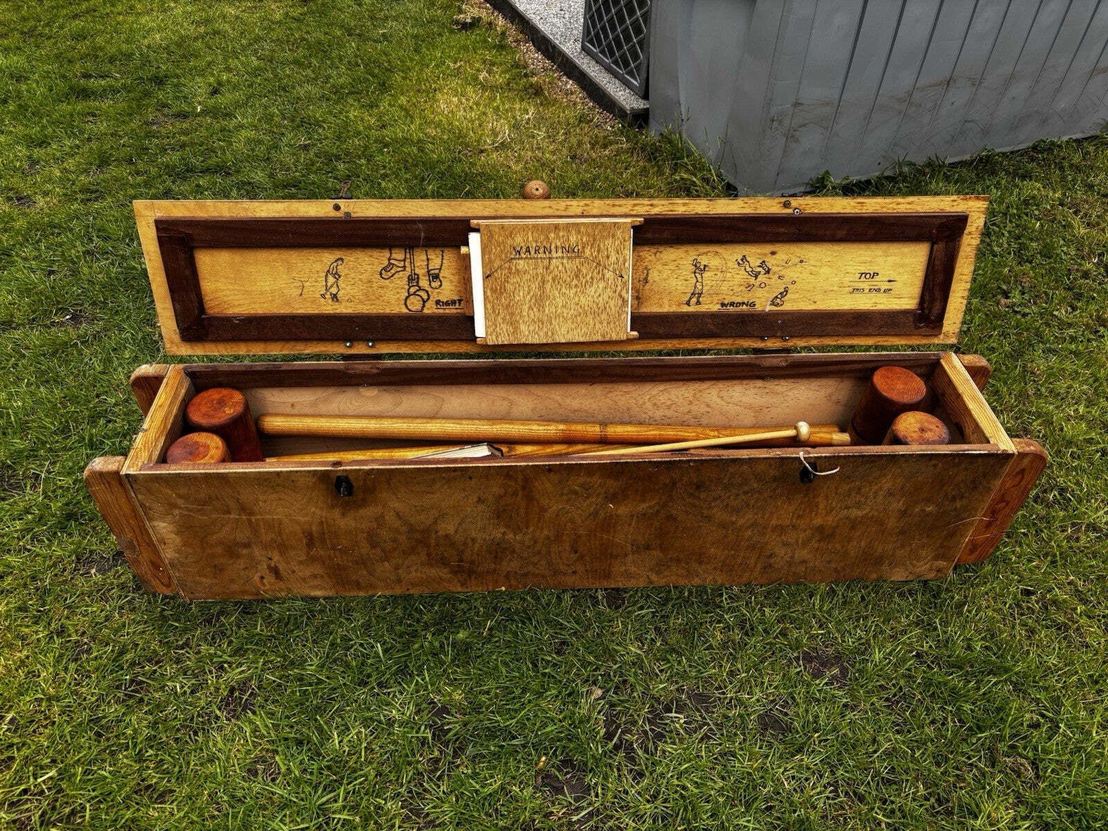 Croquet Set In Wooden Case, Very Good Quality. photo vintage