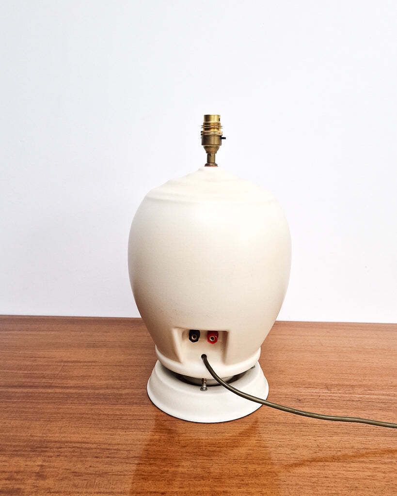 photo for sale Mid Century Cream Table Large Lamp & Shade (1930s Converted Speaker)