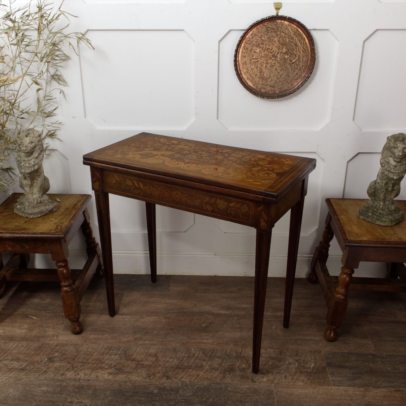 19th Century Dutch Marquetry Card Table photo furniture