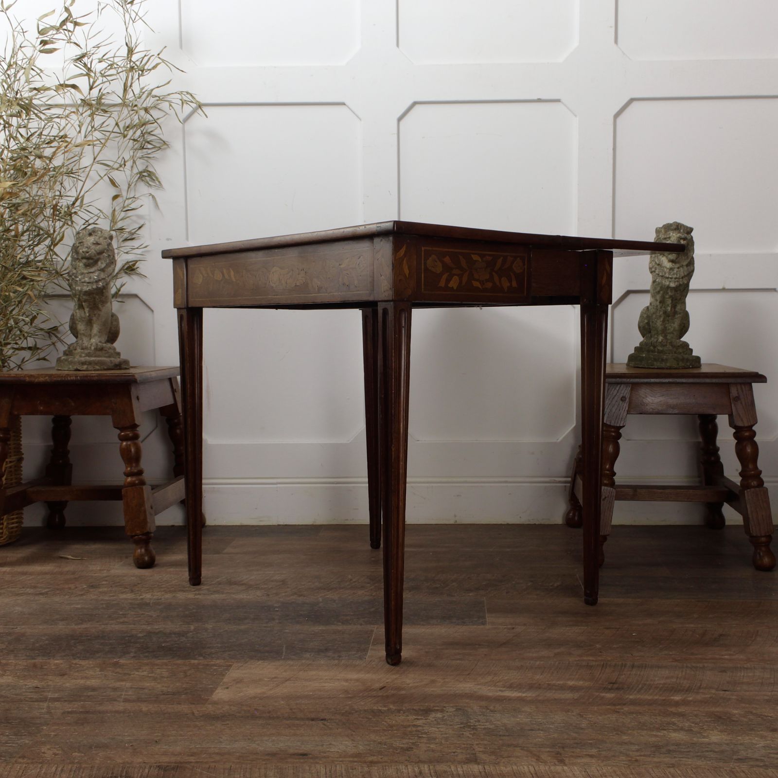 Furniture 19th Century Dutch Marquetry Card Table photo