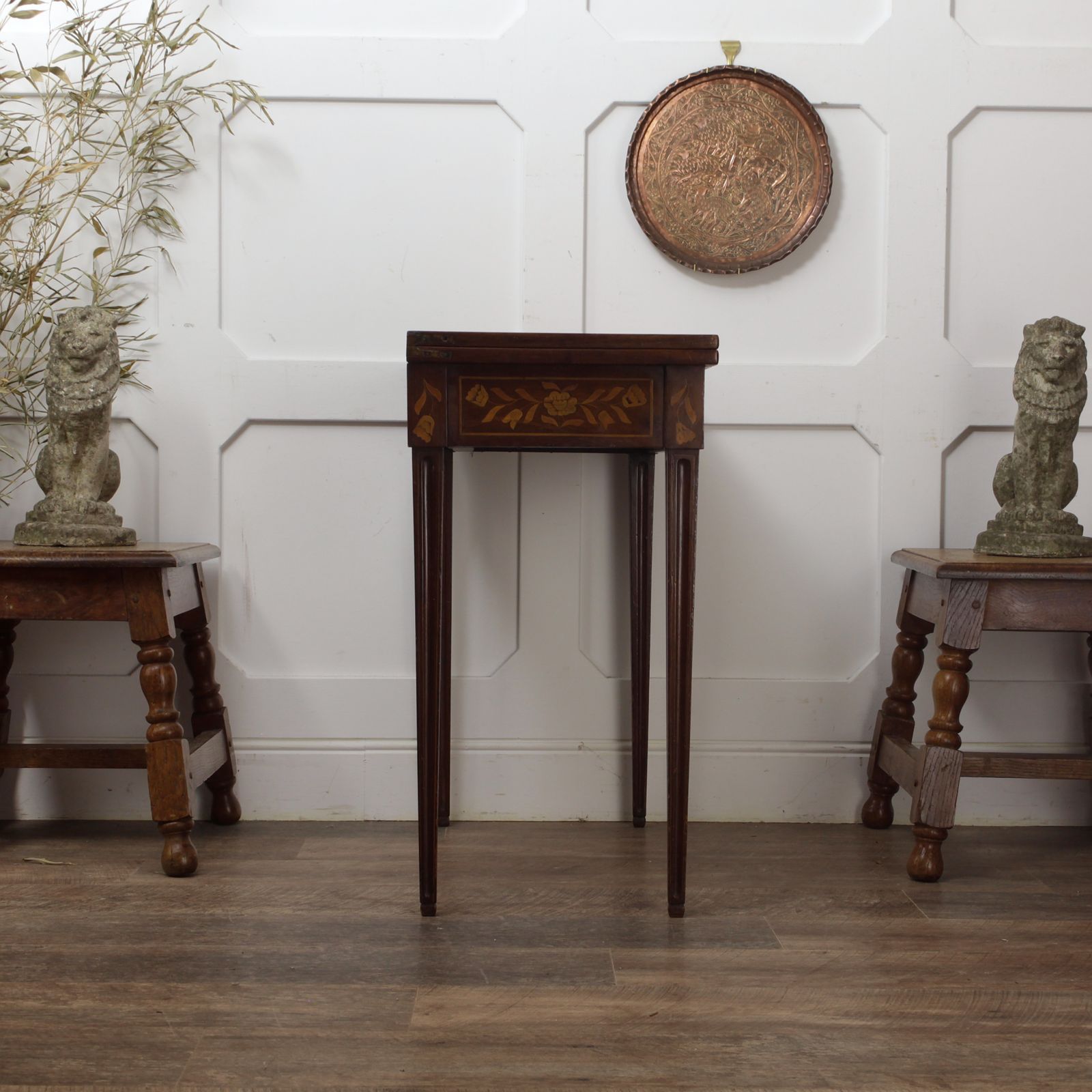 474.0 19th Century Dutch Marquetry Card Table photo
