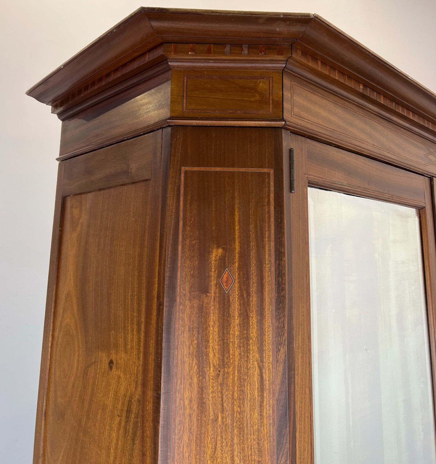 Wardrobe Antique French Style Two Door Mirrored Carved Armoire Cabinet Lot 2253 photo Furniture