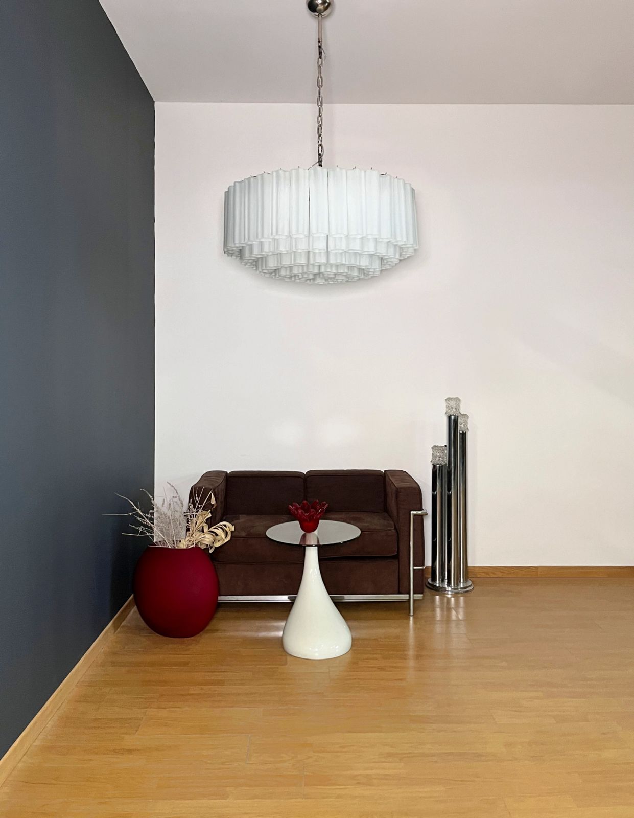 Large Murano Glass Chandelier  101 Acid Etched Glass Tubes photo furniture