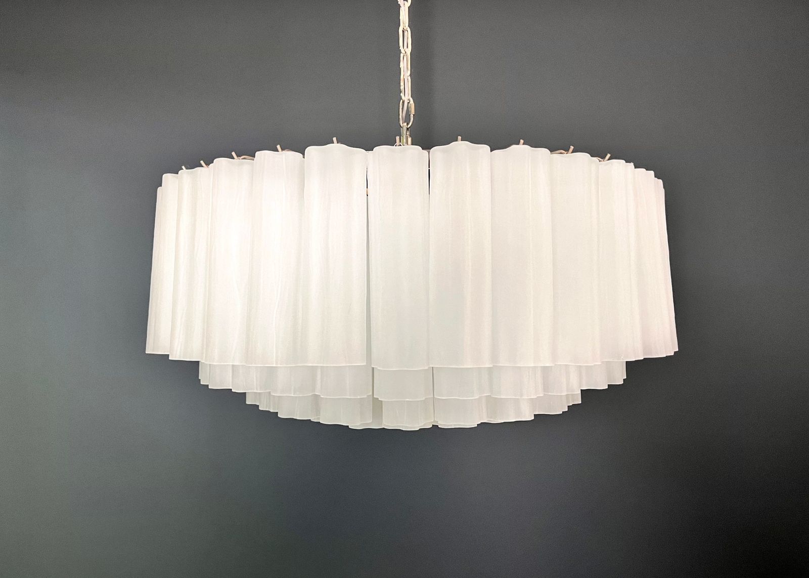 Large Murano Glass Chandelier  101 Acid Etched Glass Tubes