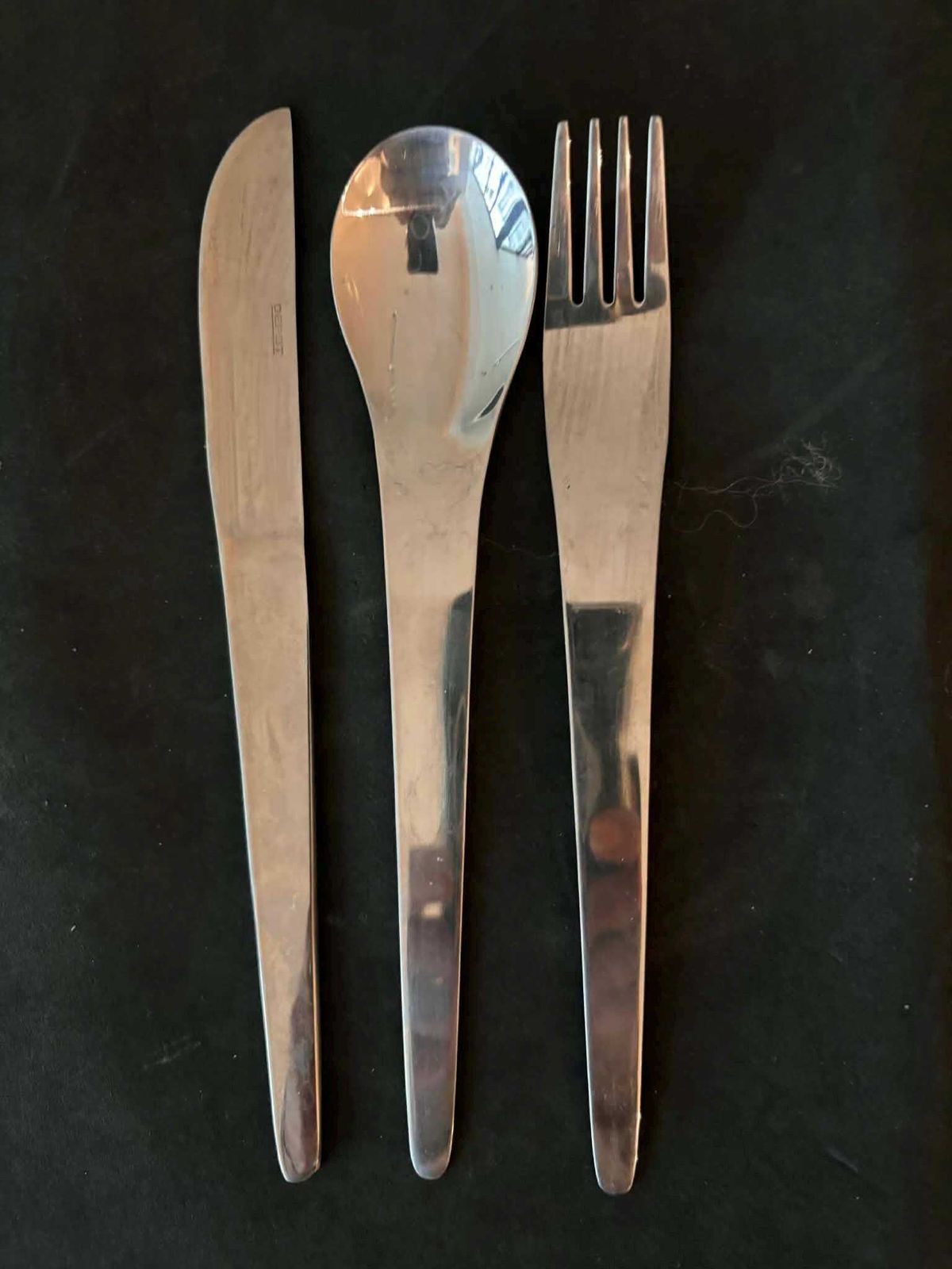 photo buy Modernist Set Flatware Design Space Age Stainless Steel Modernist Design French Casual Lunch Gift Post Modern Vintage 6 Settings