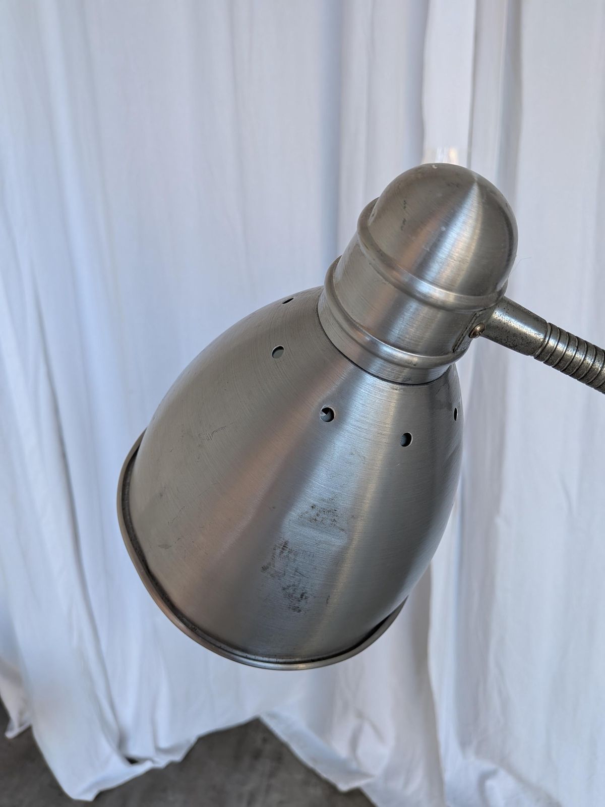 photo buy Vintage Adjustable Floor Lamp / Metal Adjustable Gooseneck Reading Light