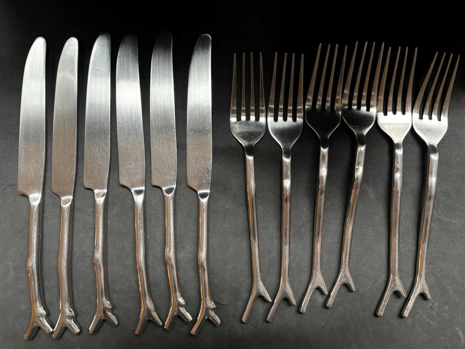 Branch Flatware Set (24 Piece) French Stainless Steel photo for sale