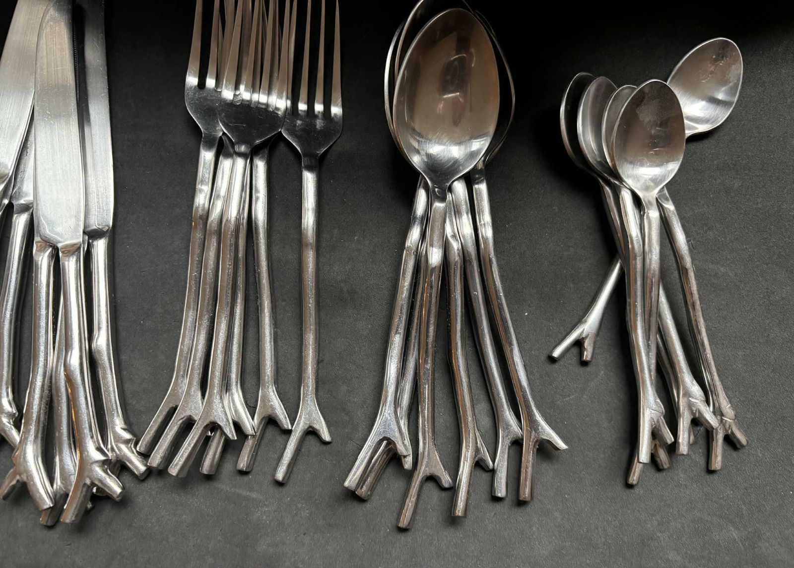 Branch Flatware Set (24 Piece) French Stainless Steel photo vintage