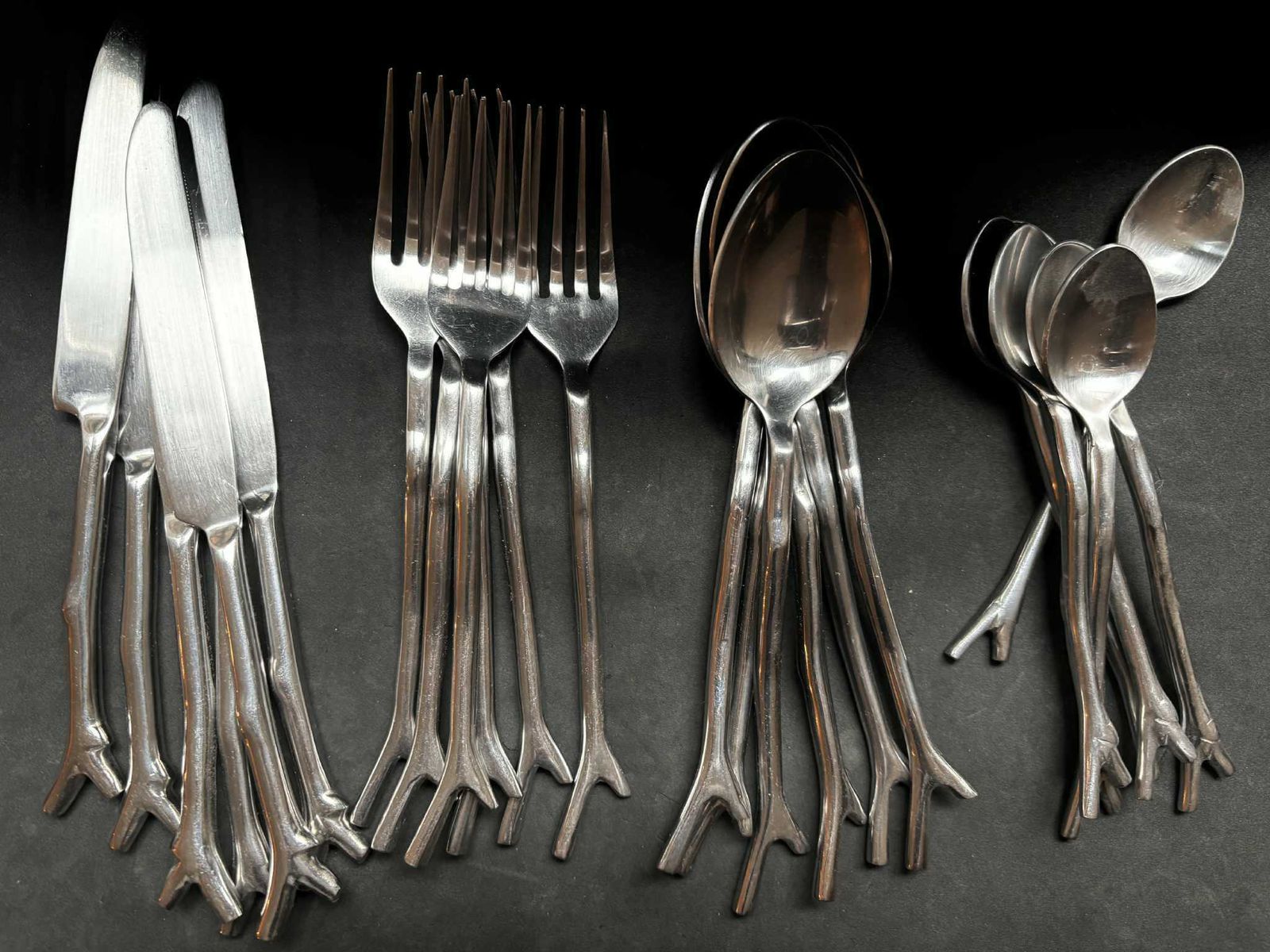Home Decor Branch Flatware Set (24 Piece) French Stainless Steel photo