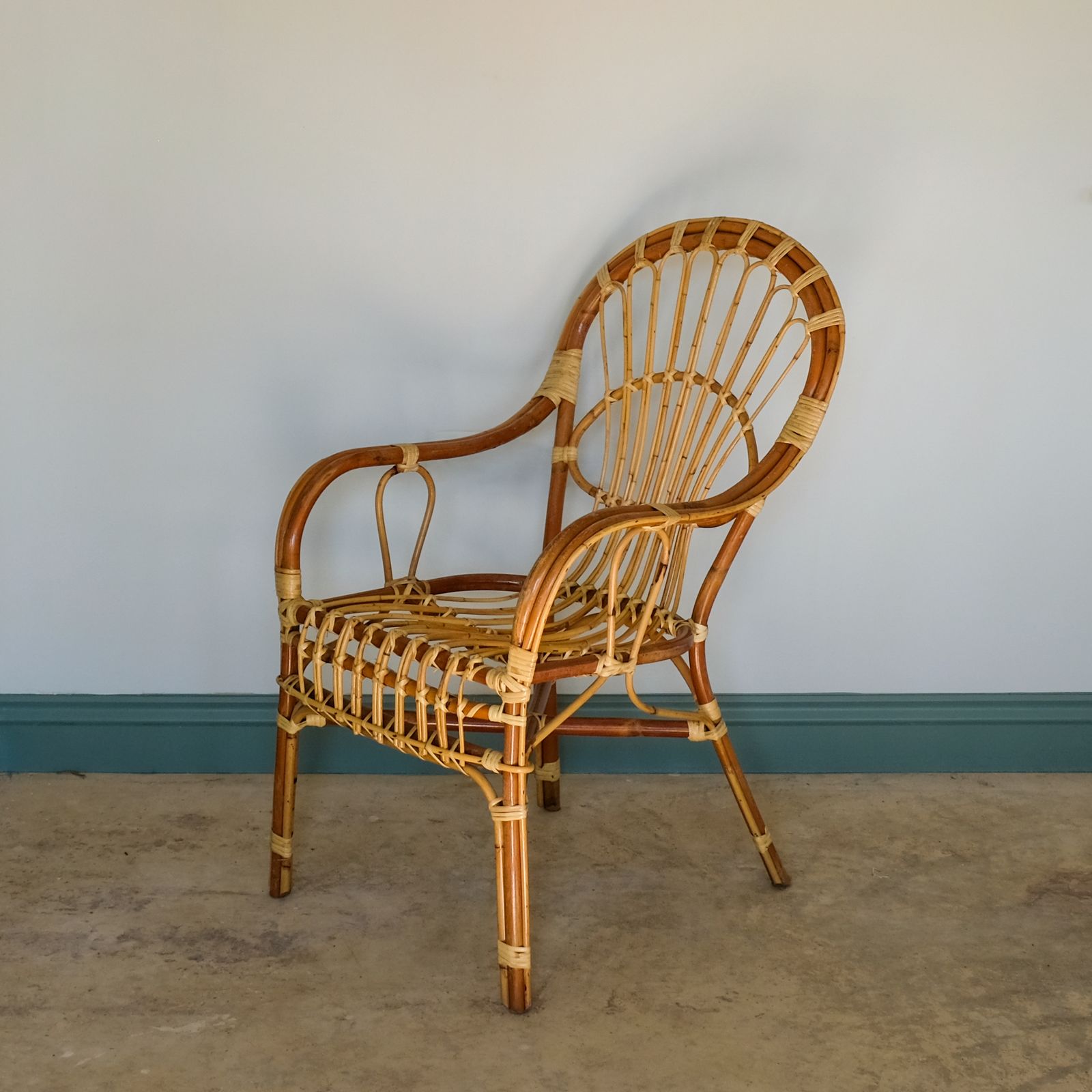 Mid Century Rattan Armchair, 1960s