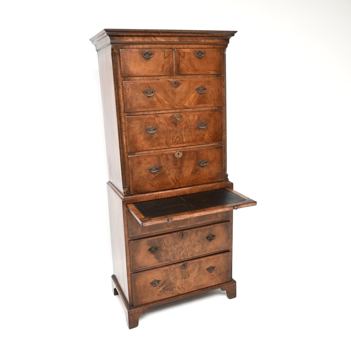 Antique Figured Walnut Chest On Chest Of Drawers photo 1950.0