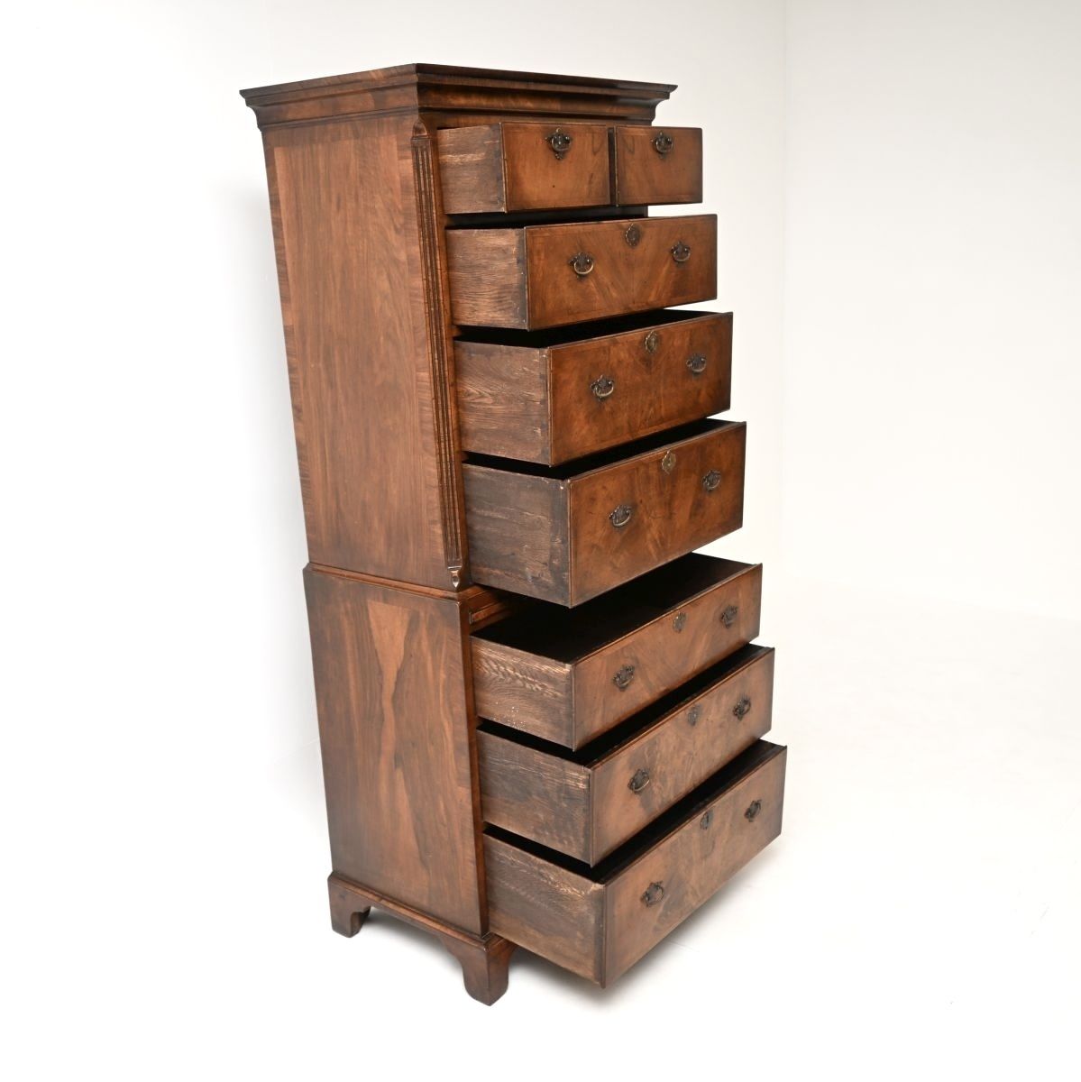 Antique Figured Walnut Chest On Chest Of Drawers photo buy
