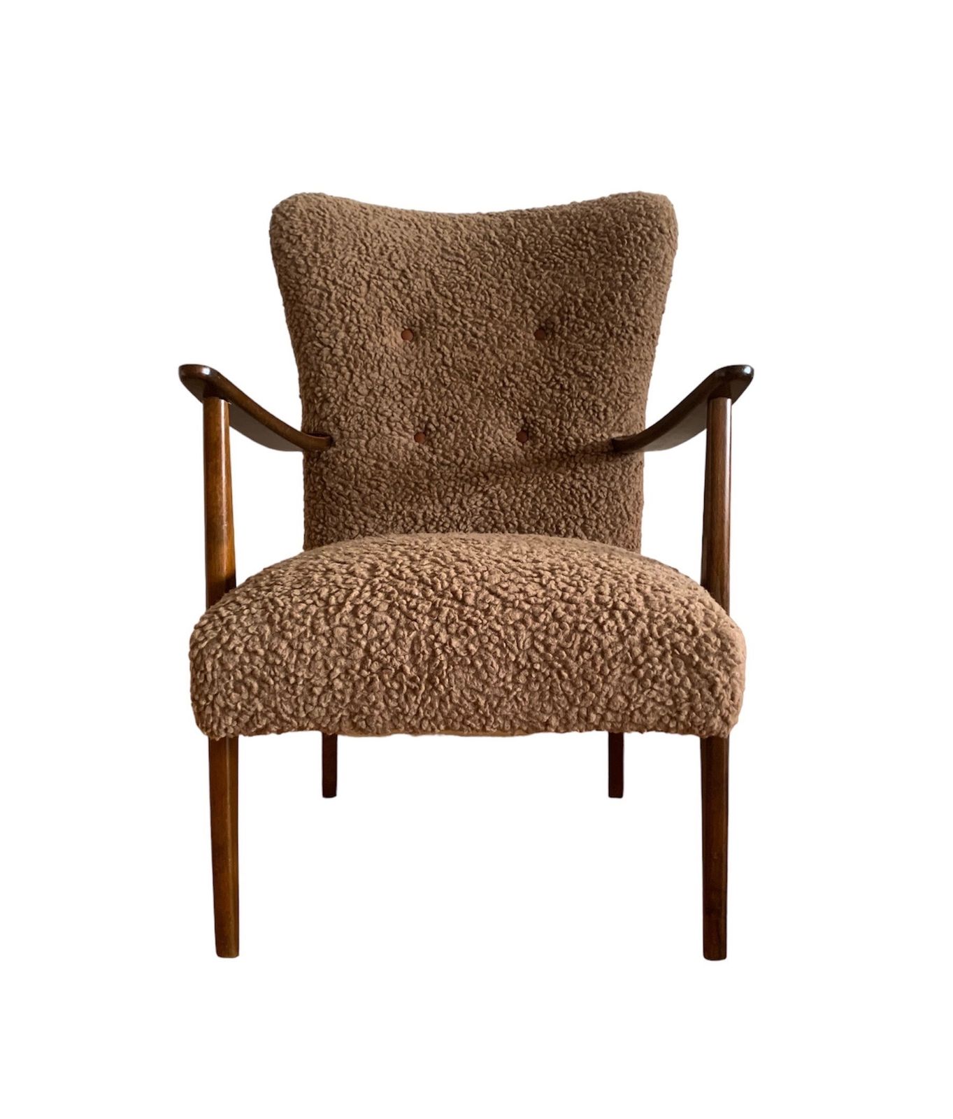 Vintage Danish Armchair And Footstool  In Lambswool photo vinterior