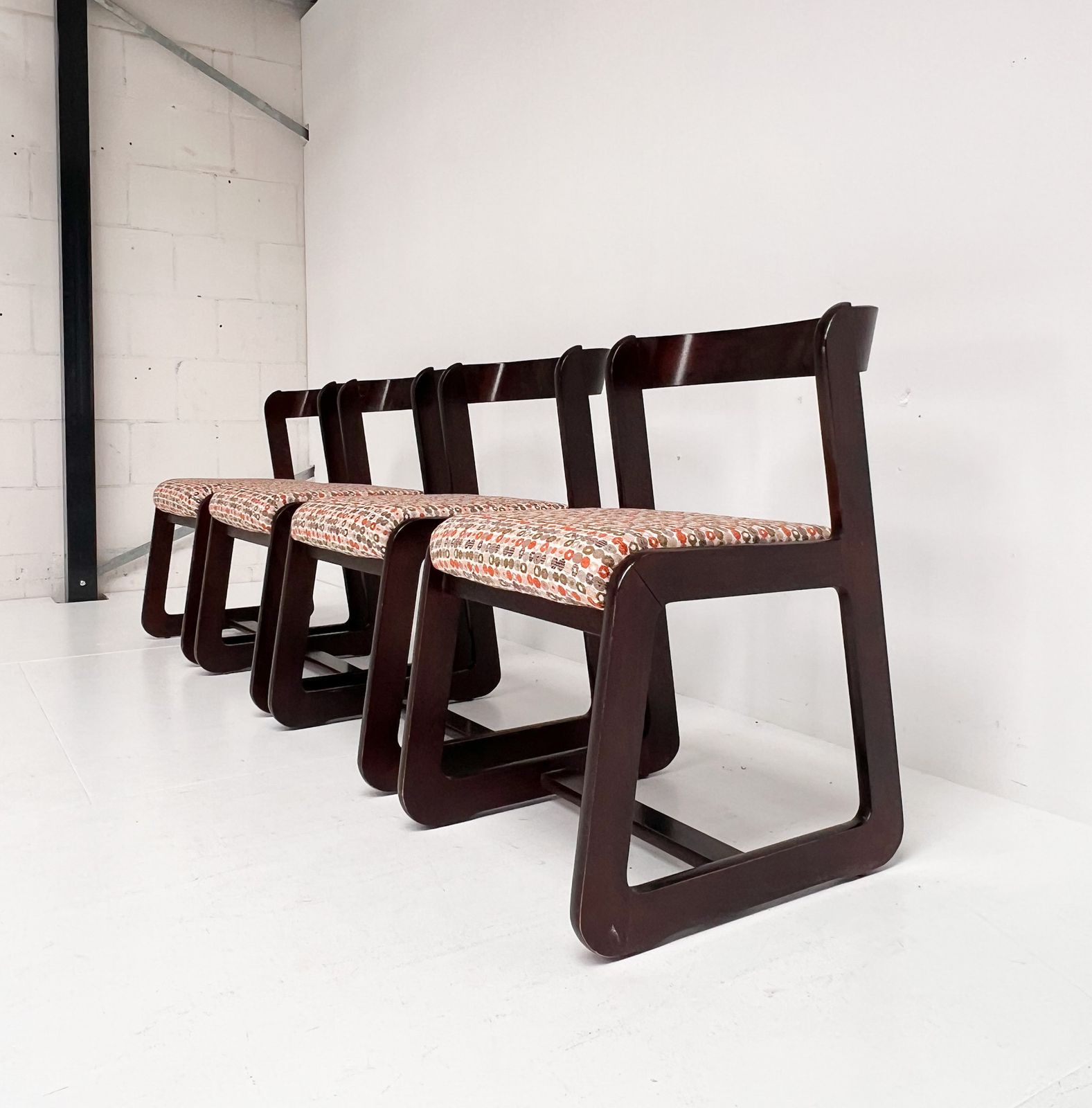 Set Of 4 Reupholstered Chairs By Willy Rizzo, 1960s photo Furniture