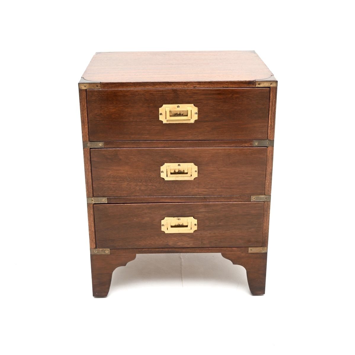Antique Mahogany Military Campaign Style Chest Of Drawers photo for sale