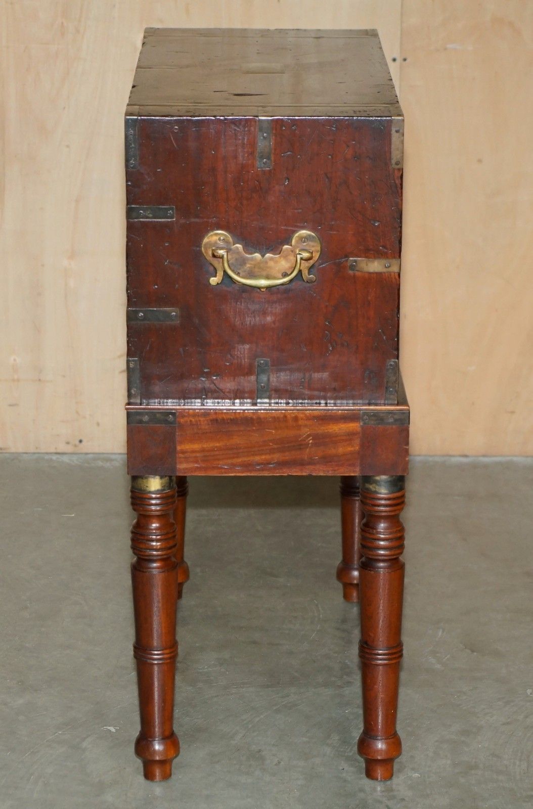 photo for sale Antique Victorian Thomas Wilson Military Campaign Secretaire Chest Of Drawers