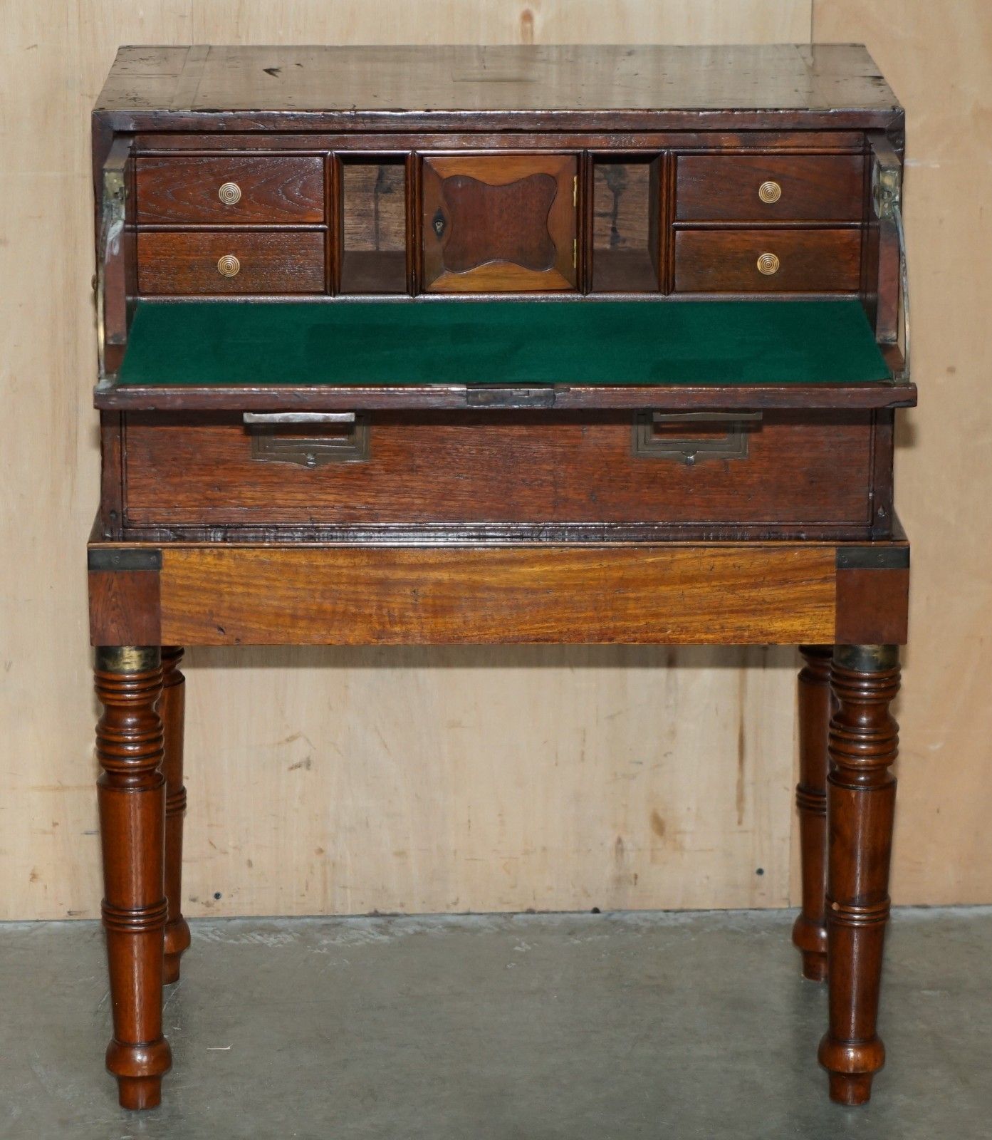 photo buy Antique Victorian Thomas Wilson Military Campaign Secretaire Chest Of Drawers