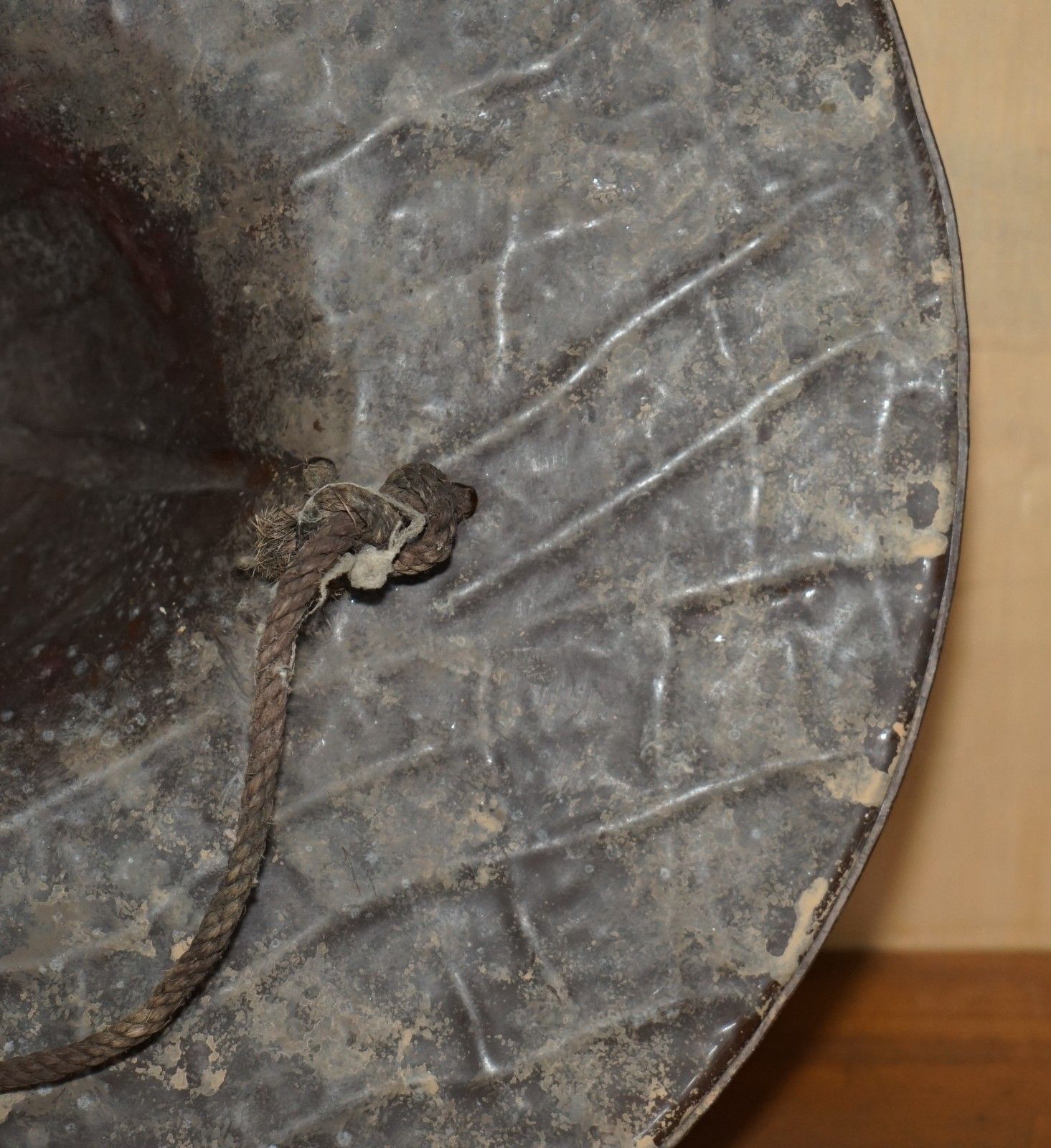 photo for sale Antique Bedja Animal Hide Shield From Sudan Made In Pressed Hard Leather & Rope