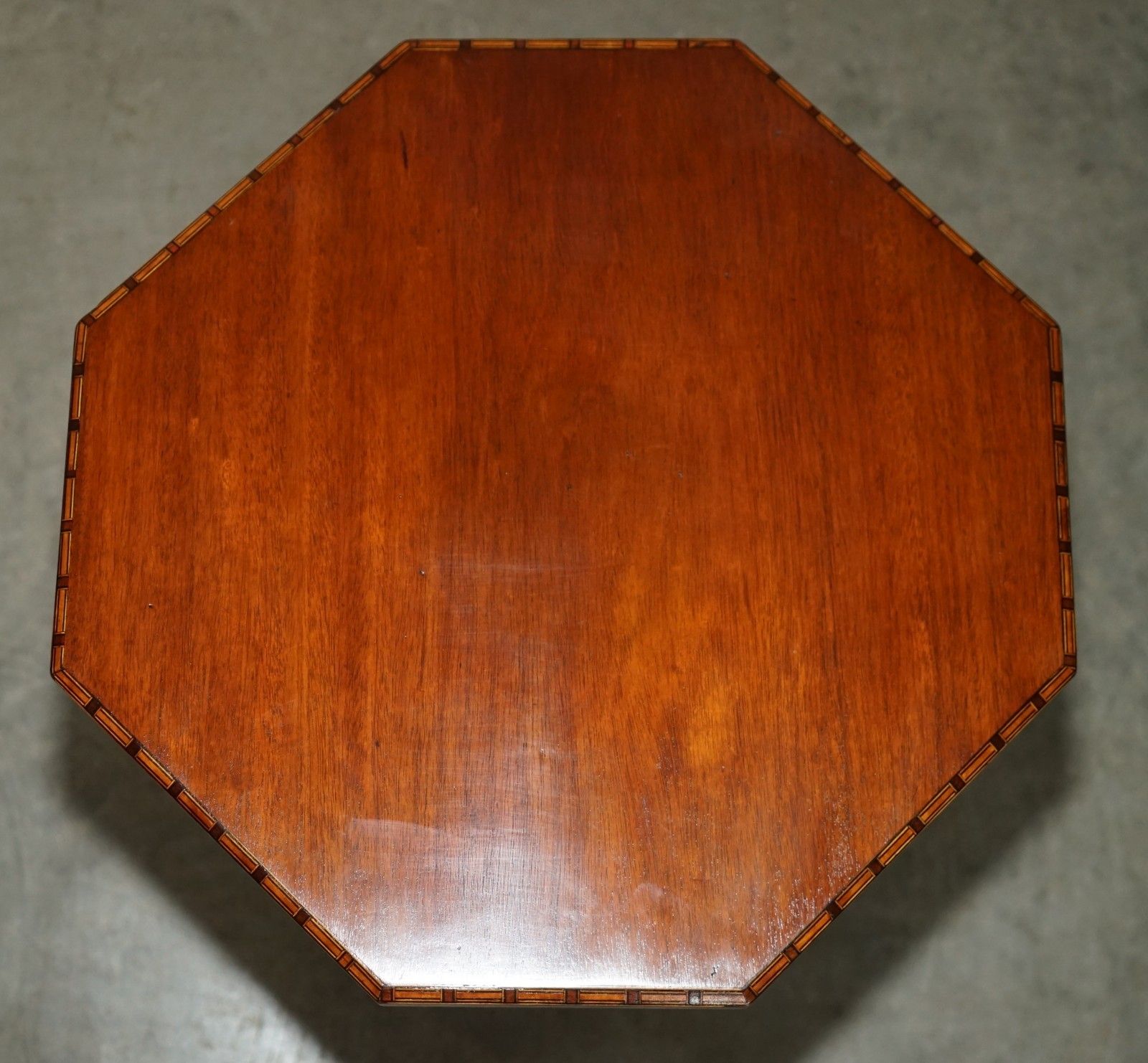 Fully Restored Sublime Antique Circa 1880 Mahogany Inlaid Tripod Side Lamp Table photo for sale
