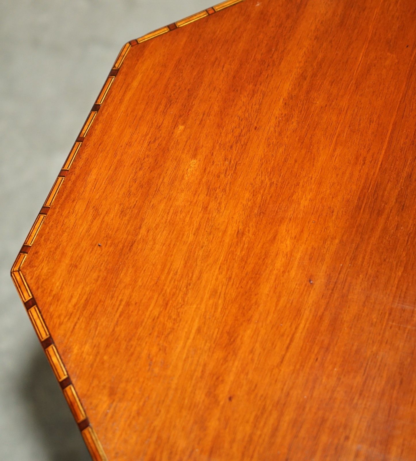 Fully Restored Sublime Antique Circa 1880 Mahogany Inlaid Tripod Side Lamp Table photo Furniture