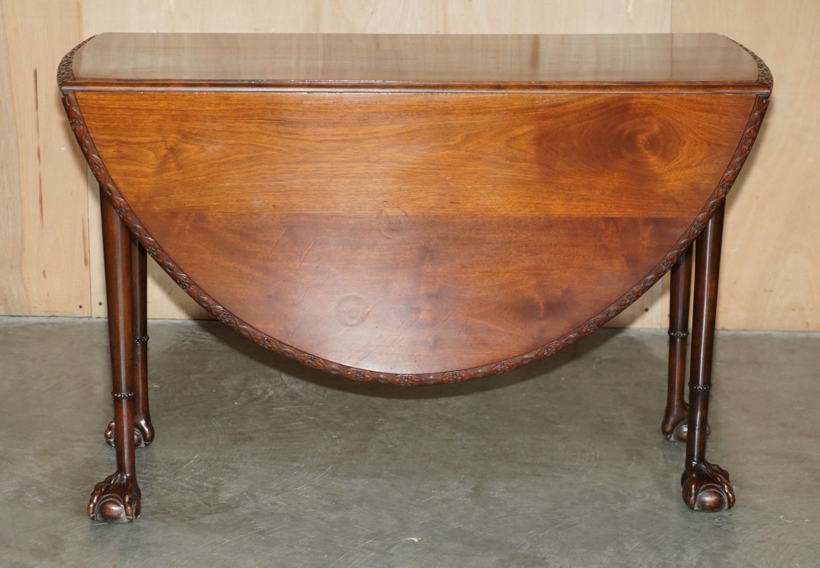 Fine Antique Georgian Irish Claw & Ball Feet Colonial Folding Hunt Dining Table photo for sale