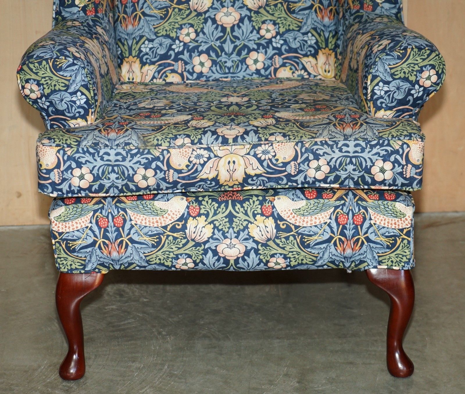 photo furniture Stunningly Modern William Morris Strawberry Thief Fabric Wingback Armchair