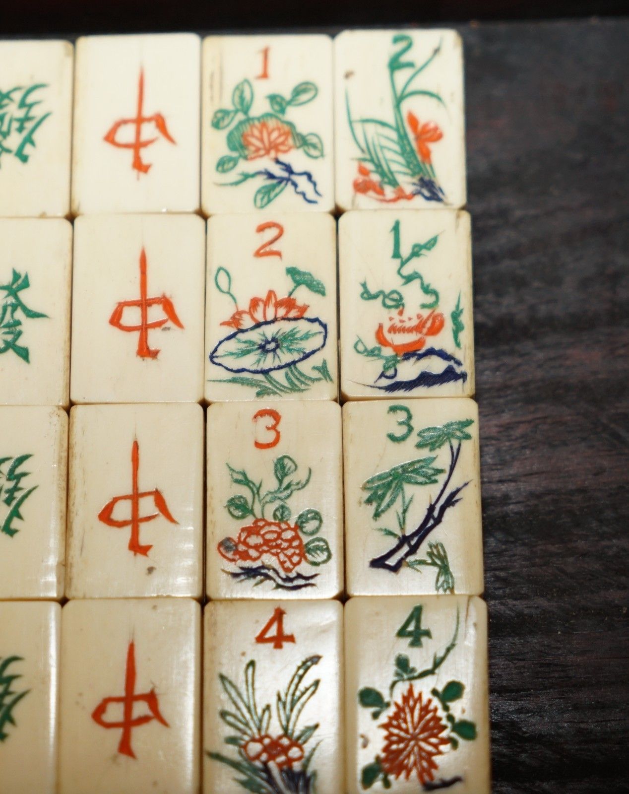photo buy Fine Antique Four Person Mahjong Circa 1920's Chinese Export Period Hand Carved