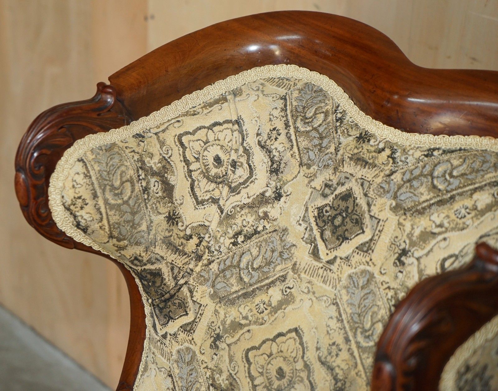 Fine Antique Victorian Hand Carved Library Reading Wingback Show Framed Armchair photo Furniture