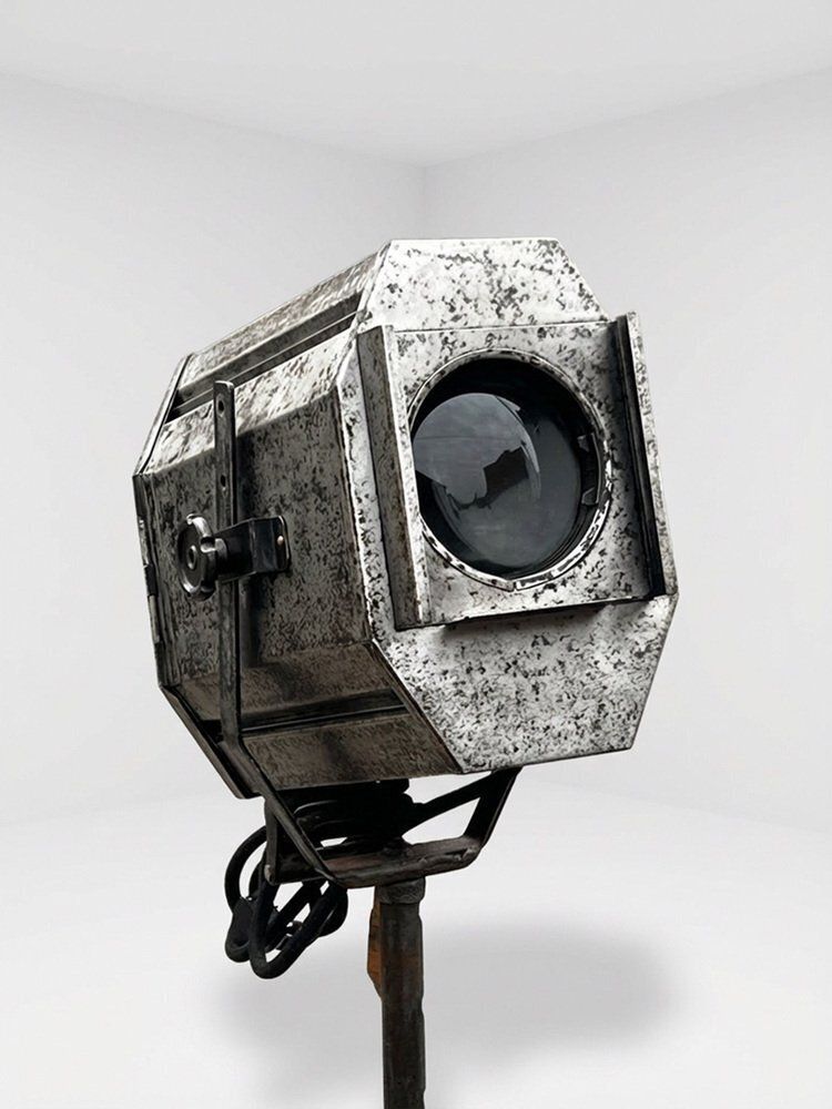 Vintage Industrial Theatre Spotlight On Tripod By William Joseph Furse, 1920s photo buy