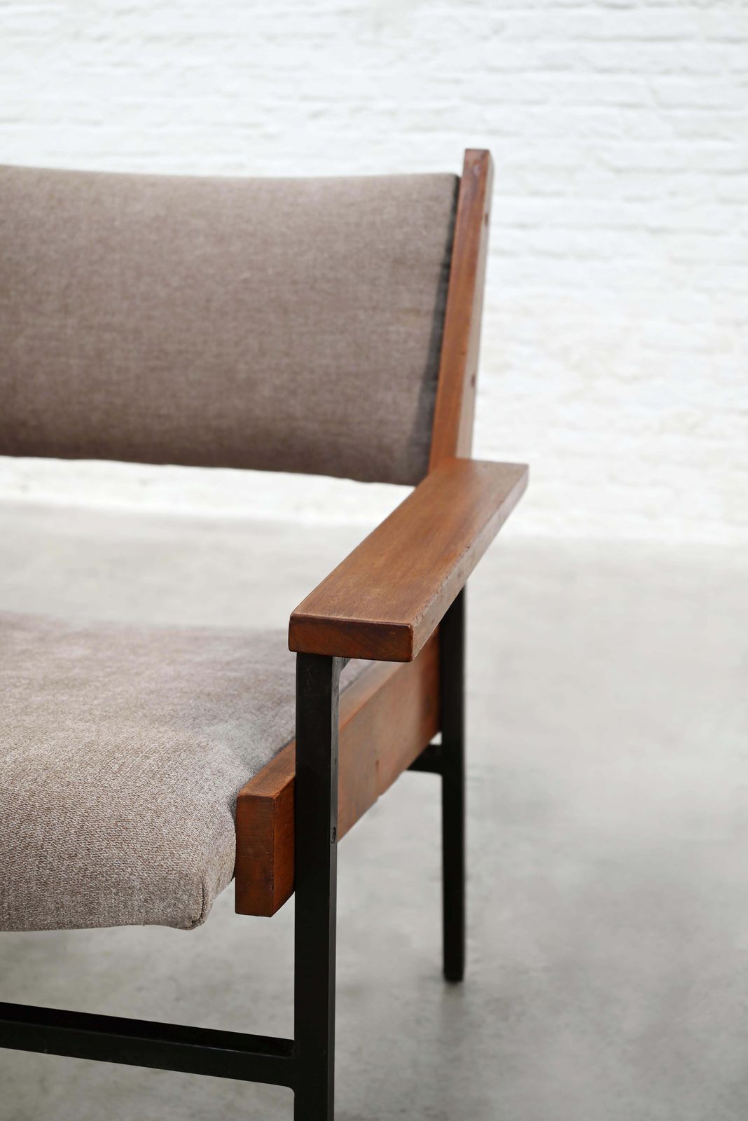 Pair Of Modernist Armchairs In Wood And Metal, 1950s photo 2420.0