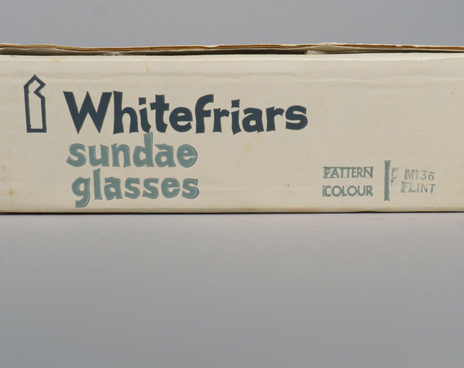 Set Of 6 Vintage Whitefriars Glass Boxed Ice Textured Flint M136 Sundae Bowls photo Home Decor